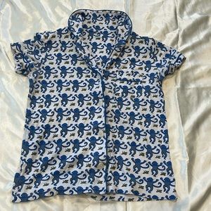 Roller rabbit Blue Monkey Pajama Top